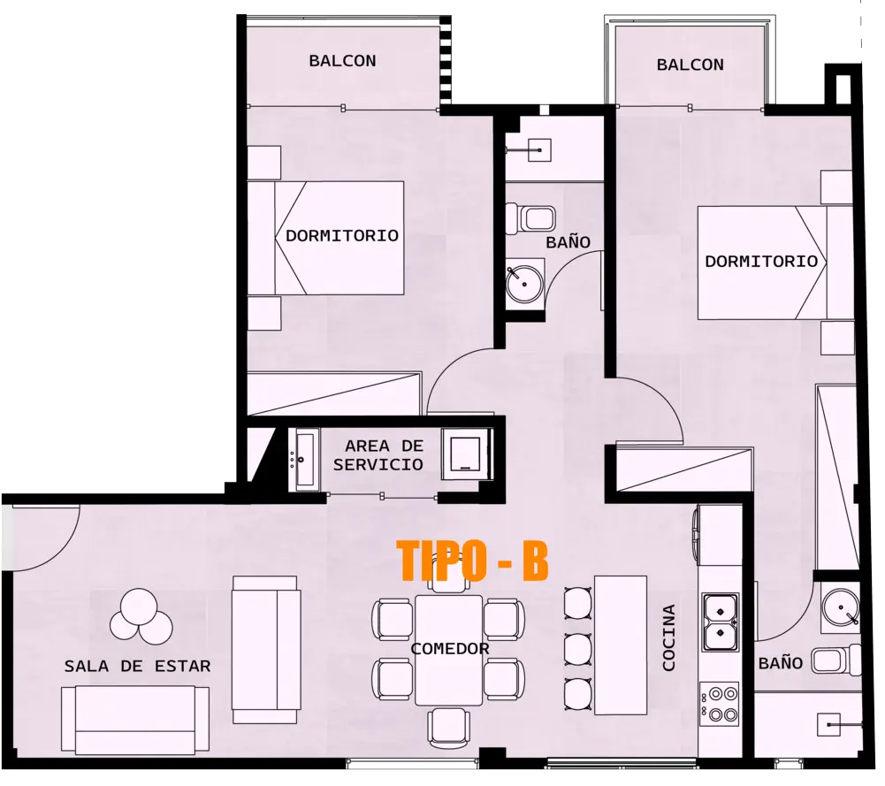 Plano de Torre Río Vida - 1B